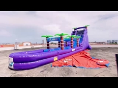 Blue Inflatable Slip And Slide For Outdoor Playground With Pool