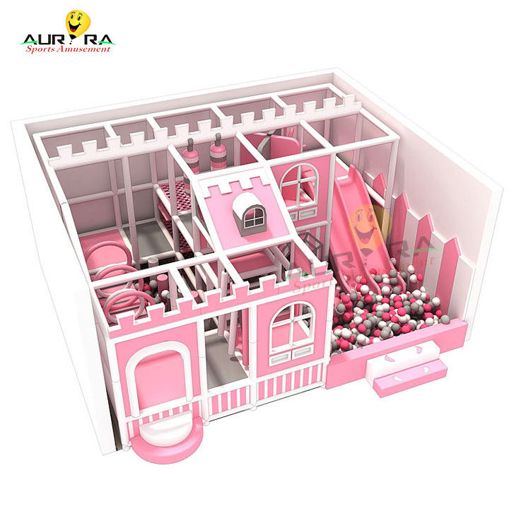 Outdoor Indoor Children Indoor Soft Play Equipment Commercial Pink For Playground