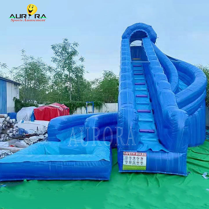 Indoor Playground Inflatable Water Slide Blue For All Ages customized Size