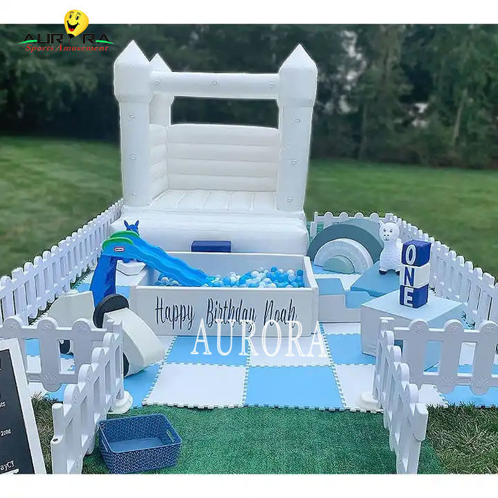 Indoor Playground Inflatable Soft Play Equipment Party White Ball Pit For Kids
