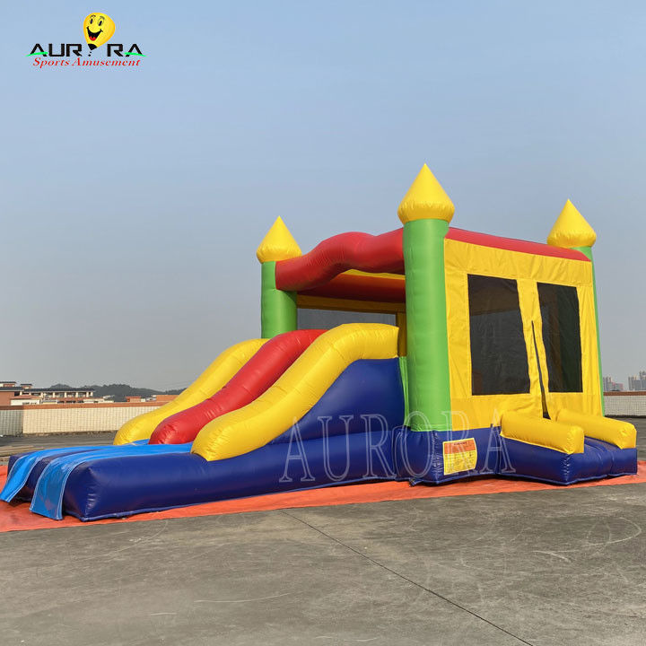 Colorful Jumping Castle Combo Kids Inflatable Bounce House With Slide