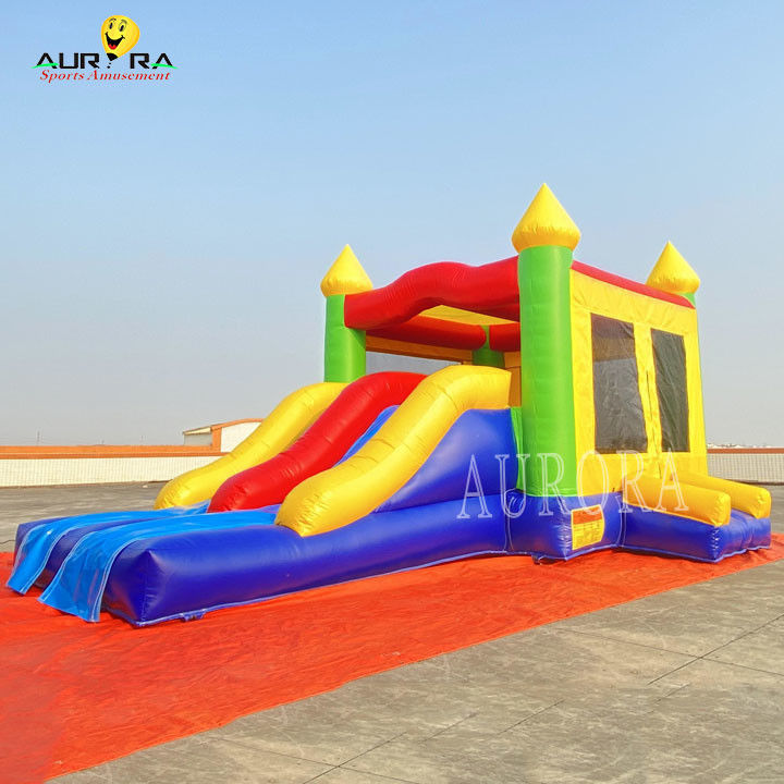 Colorful Jumping Castle Combo Kids Inflatable Bounce House With Slide