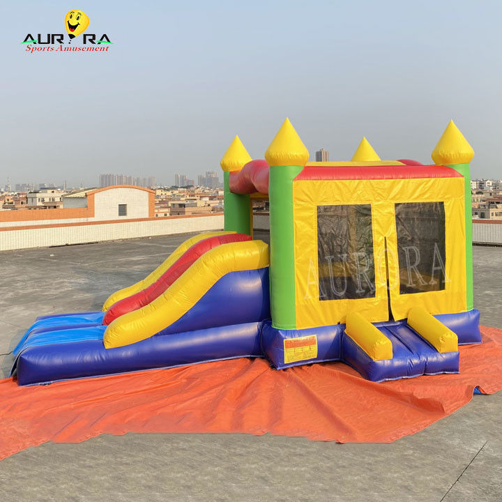 Colorful Jumping Castle Combo Kids Inflatable Bounce House With Slide