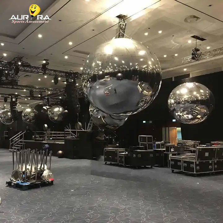 Colourful Inflatable Mirror Ball 0.3mm PVC Party Large Decorative Spheres