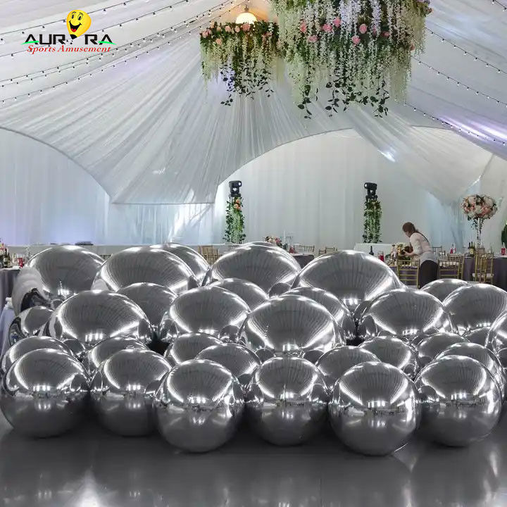 Colourful Inflatable Mirror Ball 0.3mm PVC Party Large Decorative Spheres