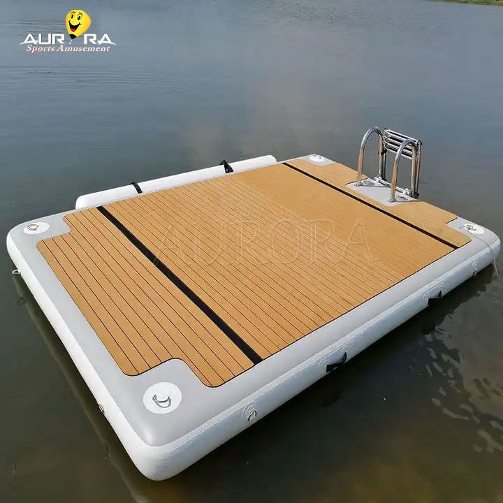 Fire Retardant Inflatable Floating Dock Mat Leisure Water Floating Platform For Lake