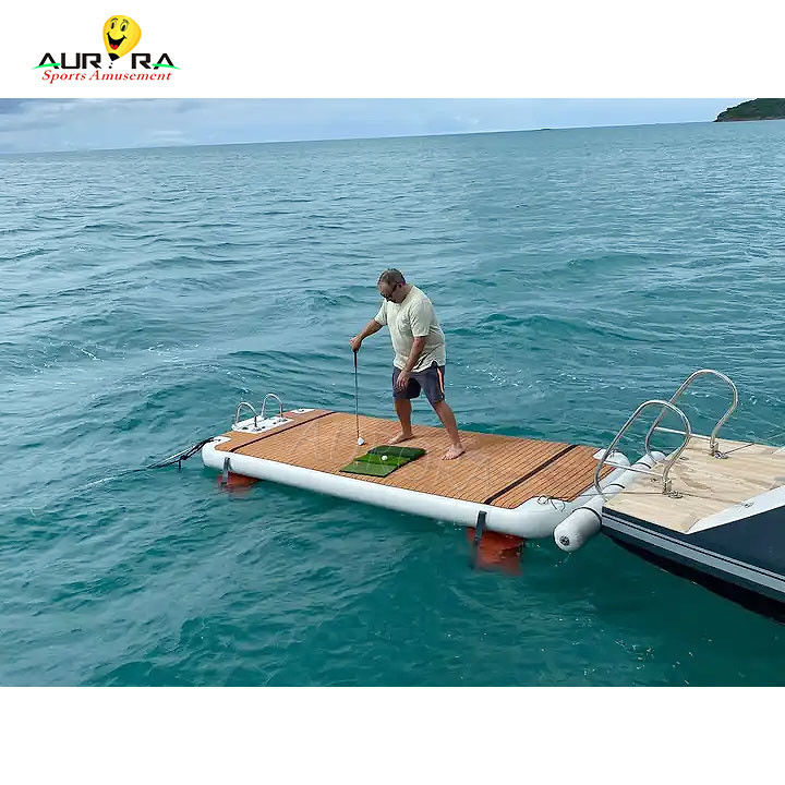 Fire Retardant Inflatable Floating Dock Mat Leisure Water Floating Platform For Lake