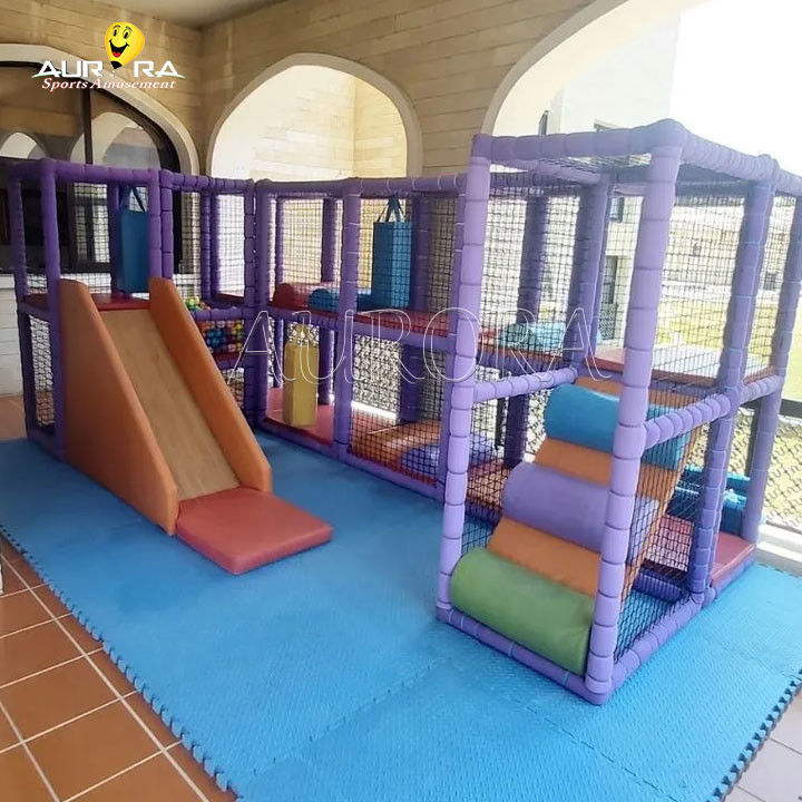 Small Soft Indoor Play Area Equipment Kids Play Room Area Games Mcdonalds Purple