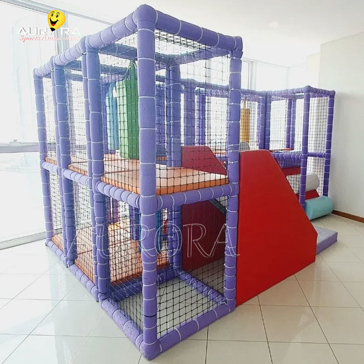 Small Soft Indoor Play Area Equipment Kids Play Room Area Games Mcdonalds Purple