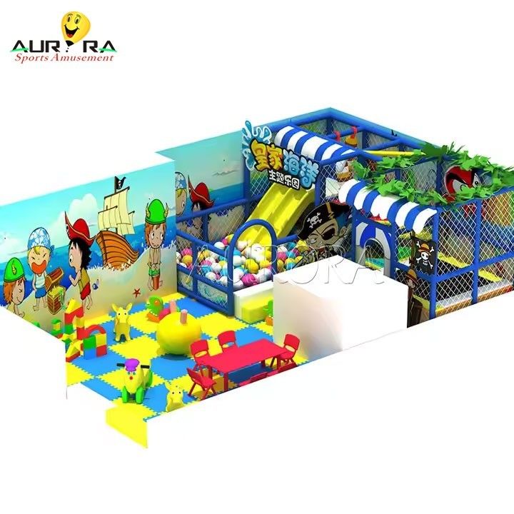 Indoor Theme Park Blue Children's Amusement Park Equipment with 1 and Steel Materia