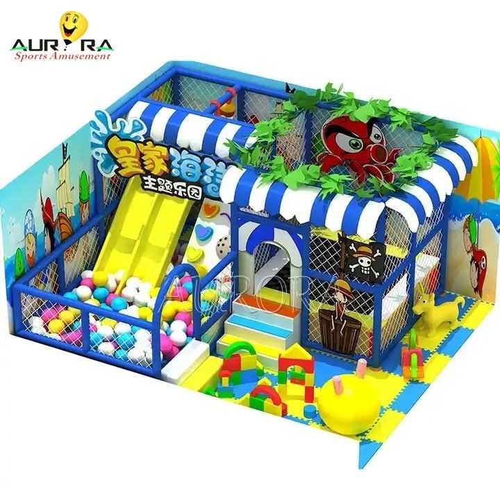 Indoor Theme Park Blue Children's Amusement Park Equipment with 1 and Steel Materia