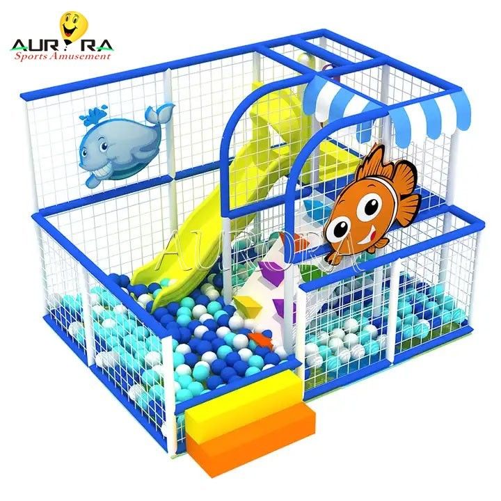 Indoor Theme Park Blue Children's Amusement Park Equipment with 1 and Steel Materia
