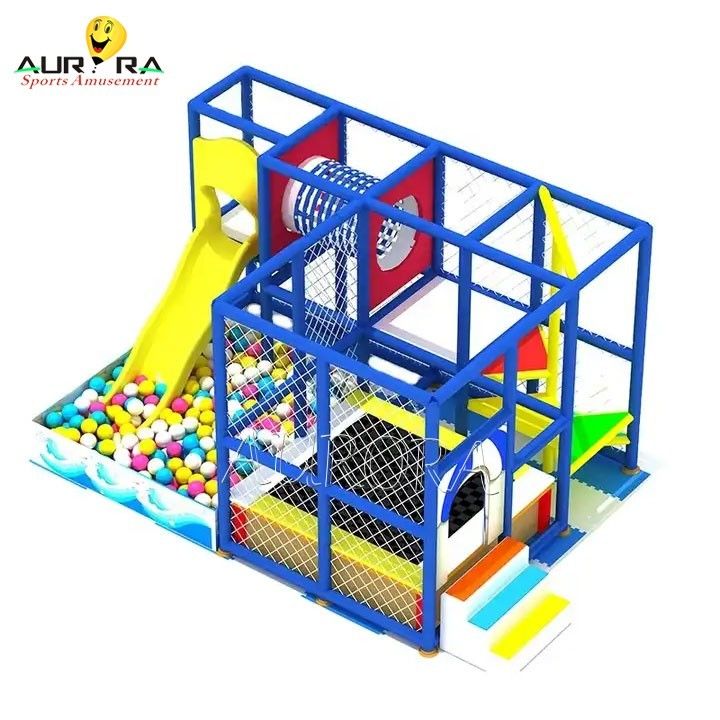 Indoor Theme Park Blue Children's Amusement Park Equipment with 1 and Steel Materia