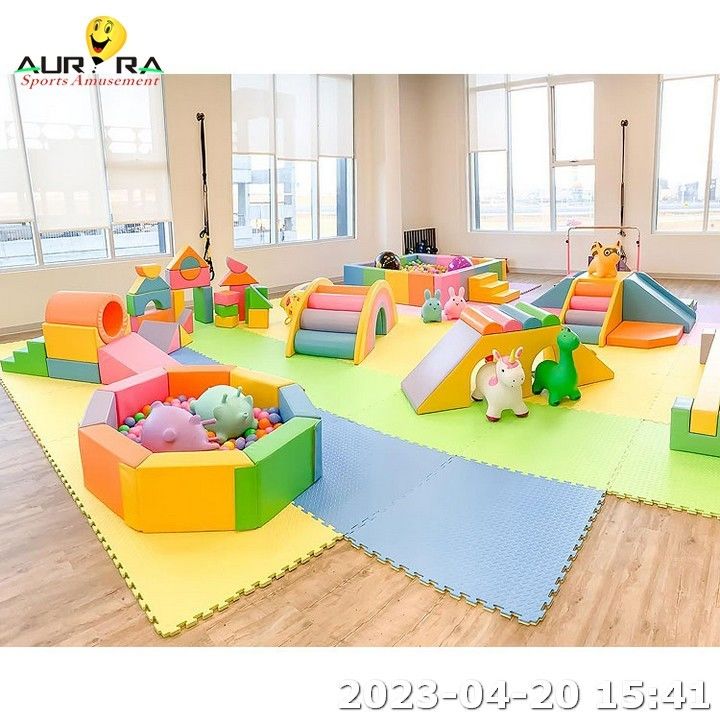 Indoor Soft Playground For Kids Soft Climber Set Birthday Party Event Blue
