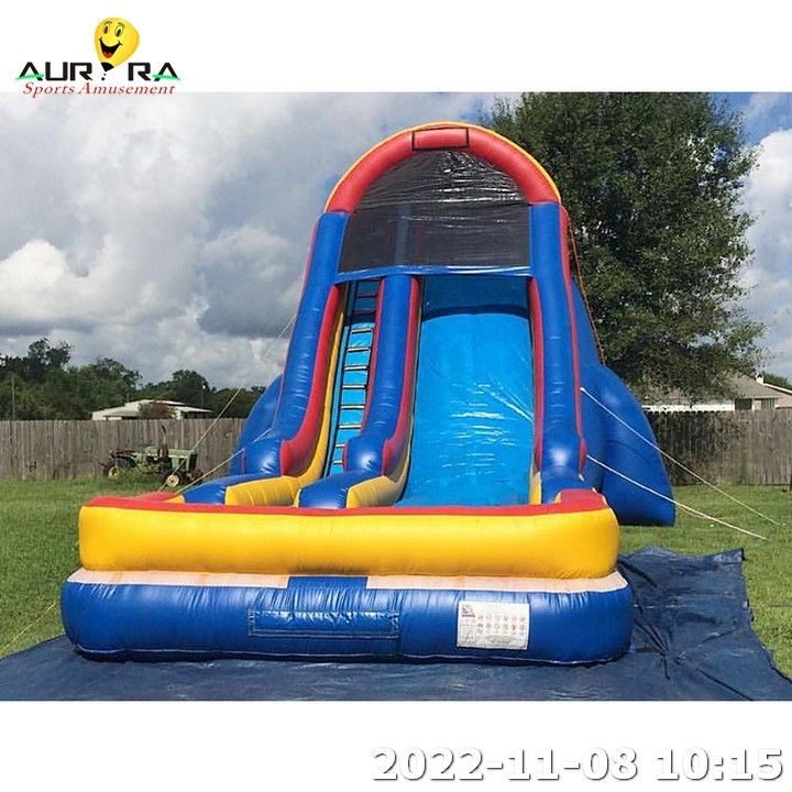 Outdoor Bouncy Inflatable Water Slides For Pool Jumping Castles Party Rental blue