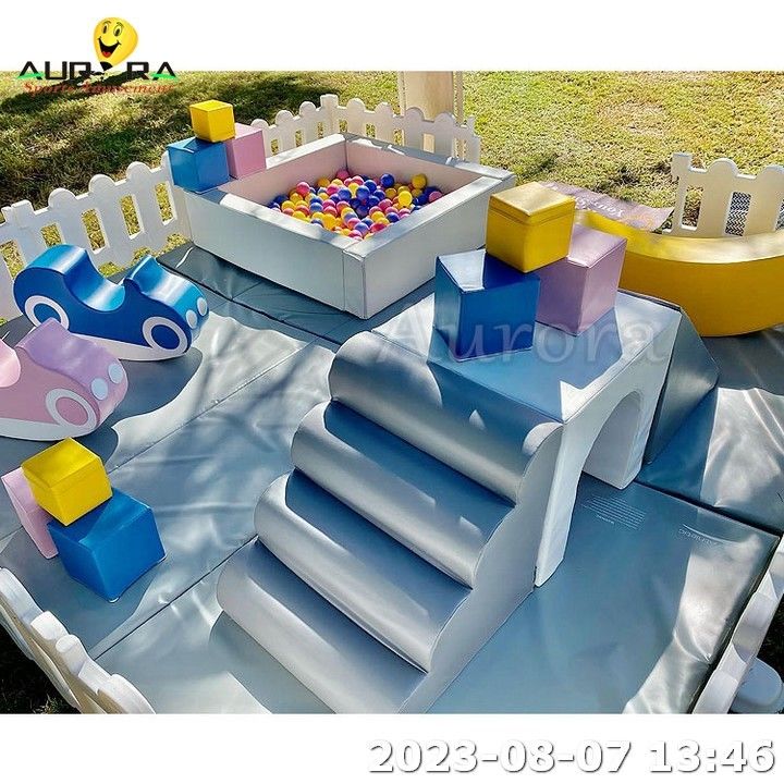 Soft Play Fence Baby Soft Play Set Ball Pit With Slide Ocean Balls Playground