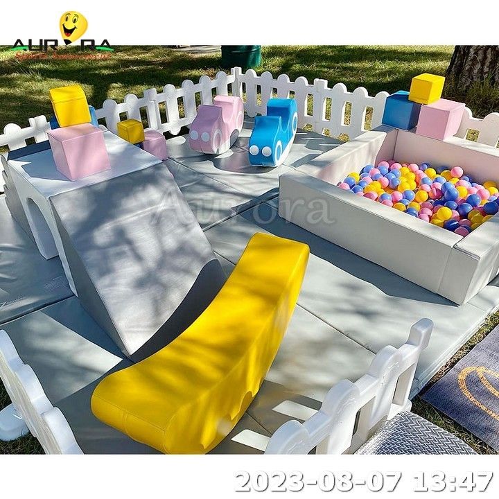 Soft Play Fence Baby Soft Play Set Ball Pit With Slide Ocean Balls Playground