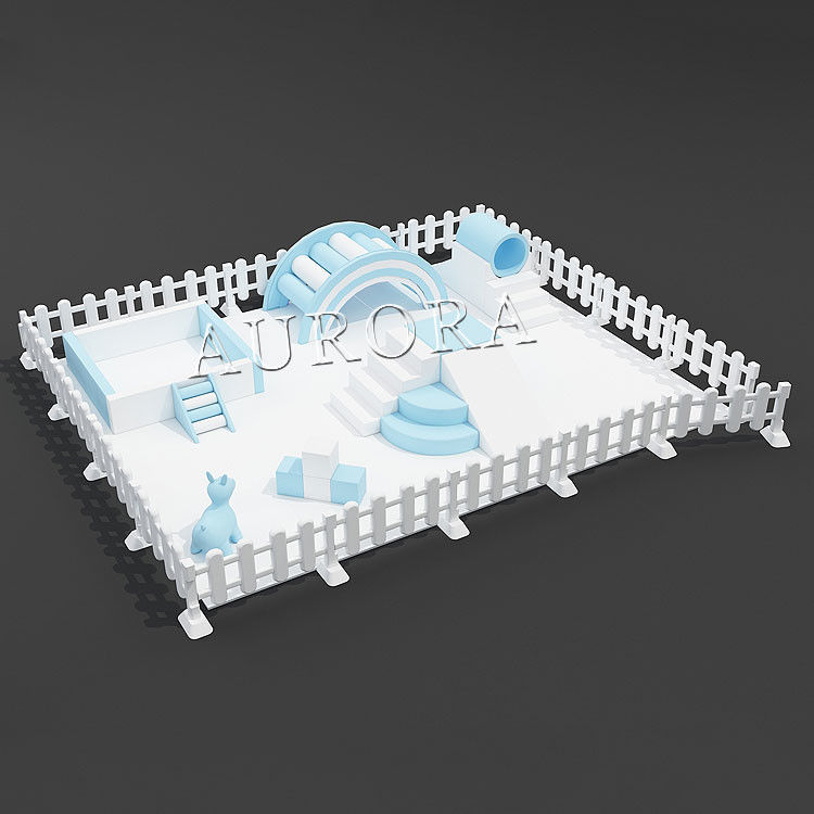 Soft Play White Fence Indoor Foam Slide Ball Pool Kids Soft Play Sets Area