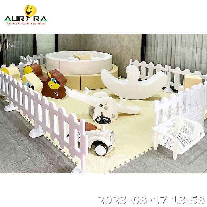 Pink Mats Colorful Square Ball Pools Rainbow Bridge Flower Soft Play Equipment