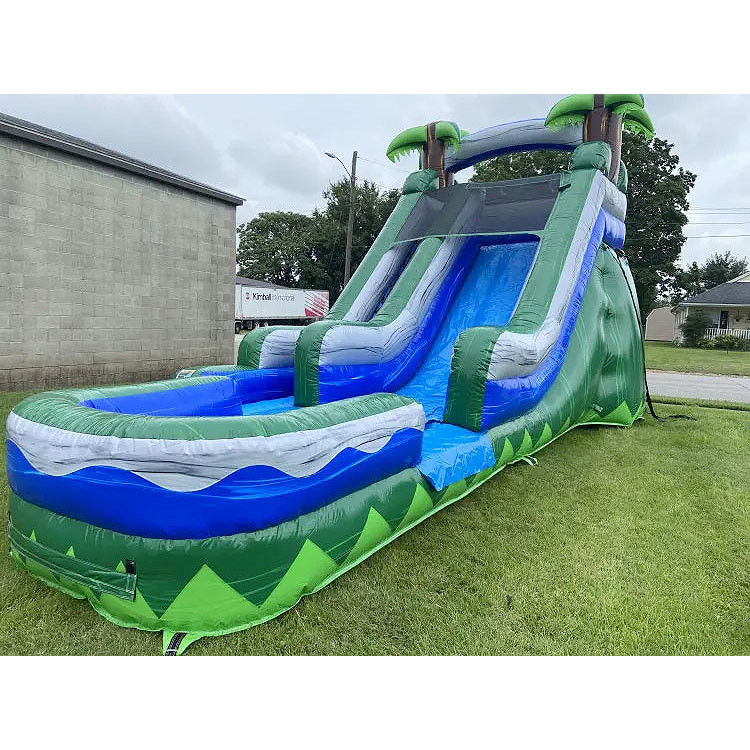 Commercial Inflatable Water Slide Red Pvc Water Slide With Air Blower For Kids Adults