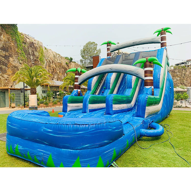 Bounce Obstacle Inflatable Water Slides For Pool Double Lane Colorful Adults Games