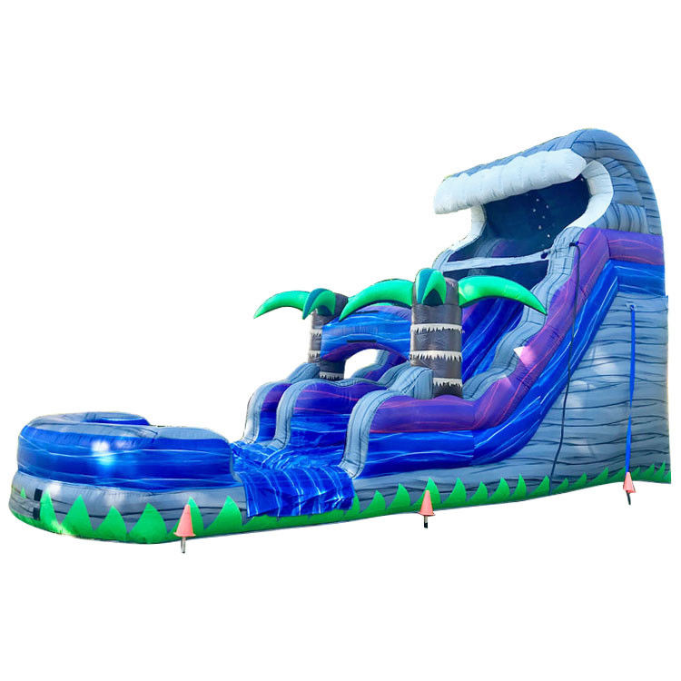 Red Adult Inflatable Water Slides For Pool Backyard Wholesale Palm Tree Bouncing Castles