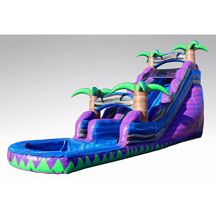 Outdoor Water Slide Jumper Inflatable Bouncer Hous Blue Tree Slides For Sale