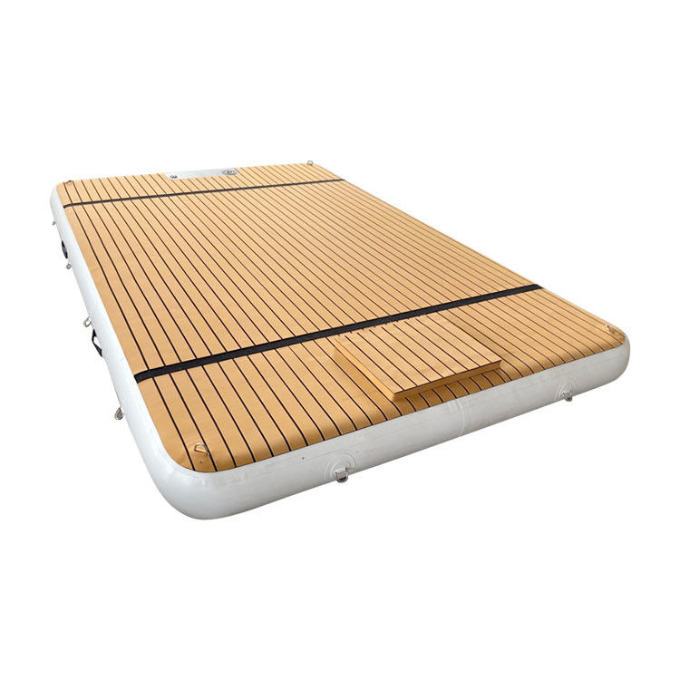 Inflatable Floating Platform Water Island Jet Ski Dock Mat C Shape Floating Dock For Lake