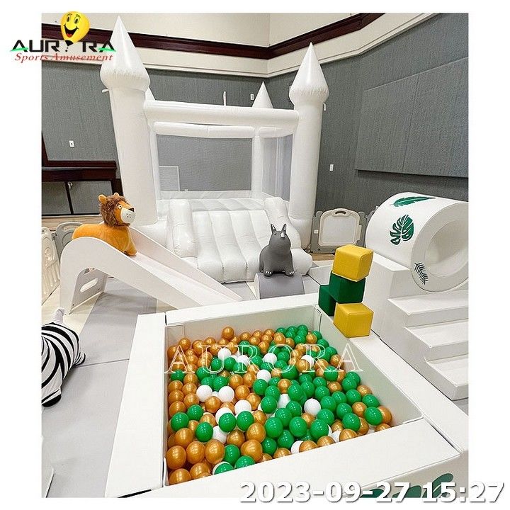 Cheap Custom Indoor White Soft Play Soft Play Equipment with inflatable bounce house