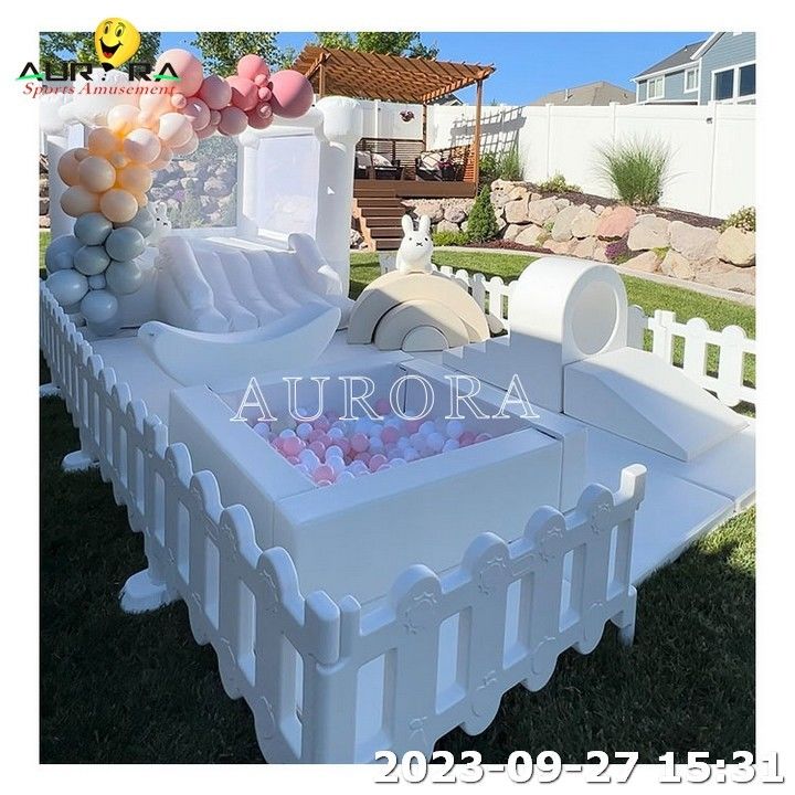 Cheap Custom Indoor White Soft Play Soft Play Equipment with inflatable bounce house