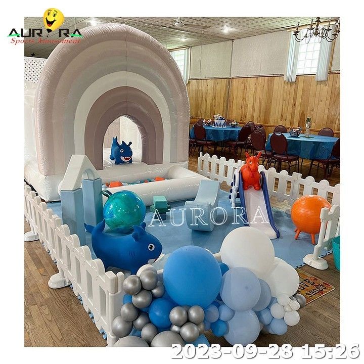 White Bouncy Castle White Soft Play Sets Playground Equipment Indoor Soft Play Party