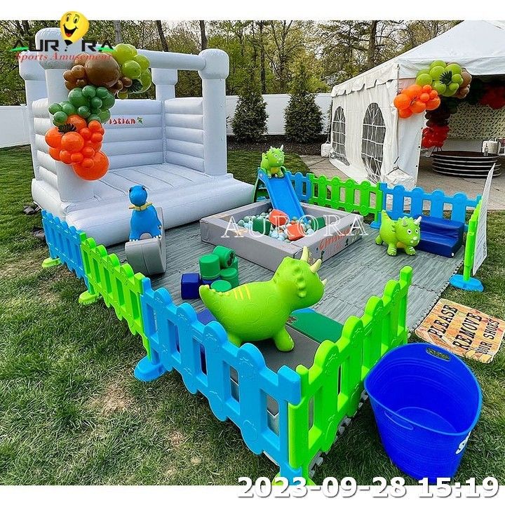 White Bouncy Castle White Soft Play Sets Playground Equipment Indoor Soft Play Party