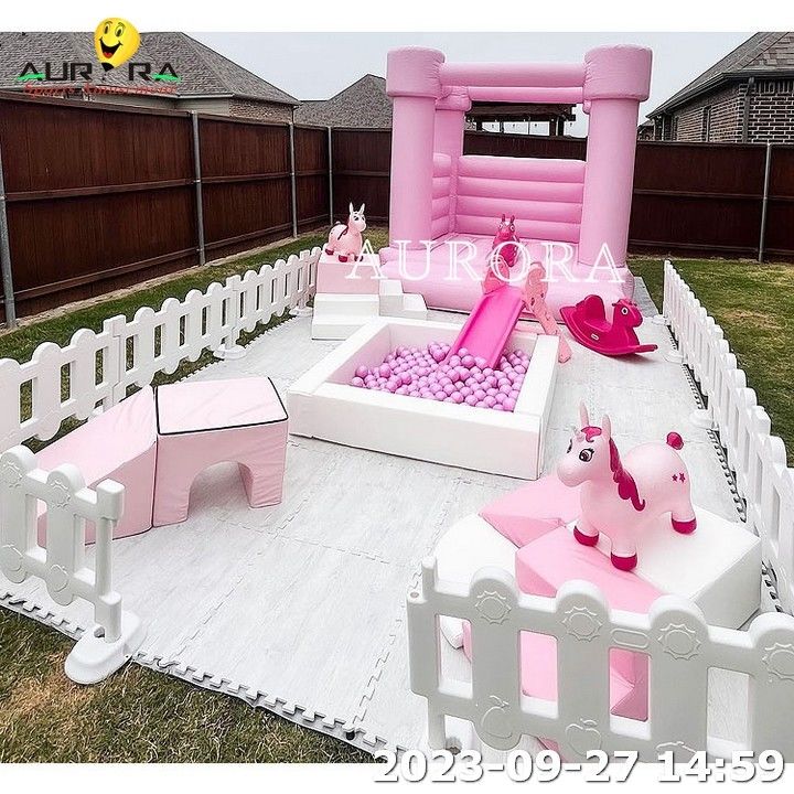 Customized Soft Play Equipment Set Children Outdoor For Party Rental With Bouncer