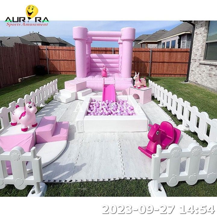 Customized Soft Play Equipment Set Children Outdoor For Party Rental With Bouncer