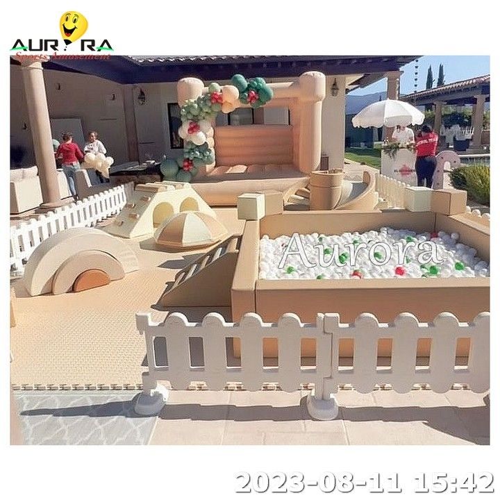 Soft Play Set Beige And White Neutral Colors Kids Party Center Soft Play Equipment