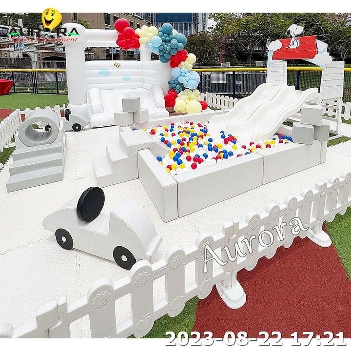 Soft Play Bounce House Rental Outdoor Soft Play With Slide And Ball Pit White