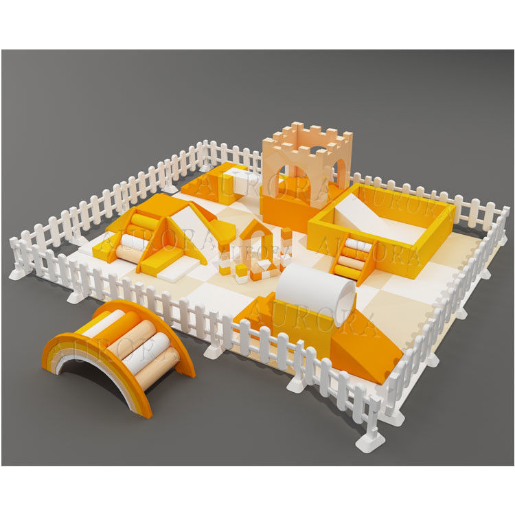 Customized Orange Soft Play Equipment Indoor Outdoor Playground With Ball Pit