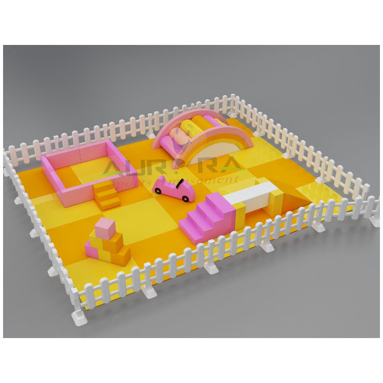 Orange Soft Play Equipment With Ball Pit And Slide Rose Red Soft Playground Indoor