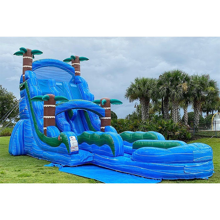 Giant Inflatable Water Slide For Outdoor Party Bounce House Blue Water Slide