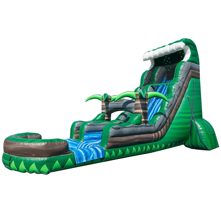 Inflatable Water Slide With Pool For Kid'S PVC Blue Backyard Lane Water Slide 22ft