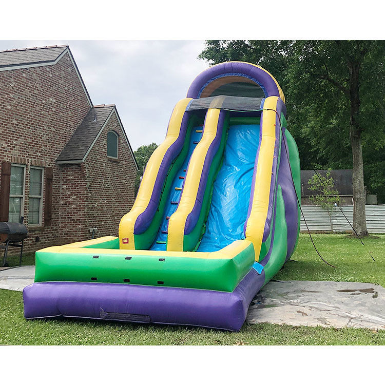 Inflatable Water Slide With Pool For Kid'S PVC Blue Backyard Lane Water Slide 22ft