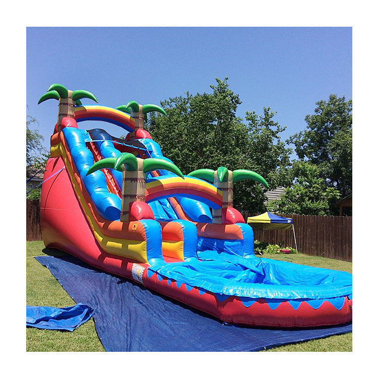Indoor Inflate Water Slide For Kids Blue With Pool For Adults Outdoor Slide