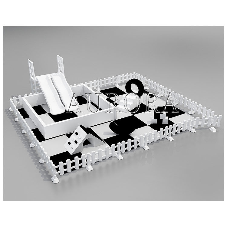 Soft Play Equipment With Double Slides Black And White Set Kids For Rental