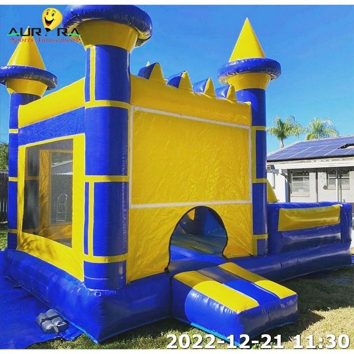 Inflatable Bounce House Jumping Bouncer Blue Color Customized combo slide