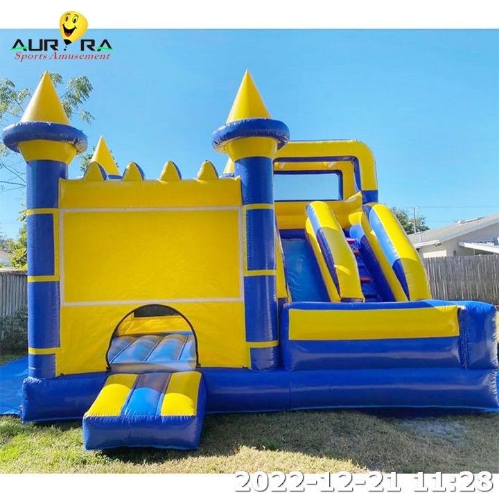 Inflatable Bounce House Jumping Bouncer Blue Color Customized combo slide